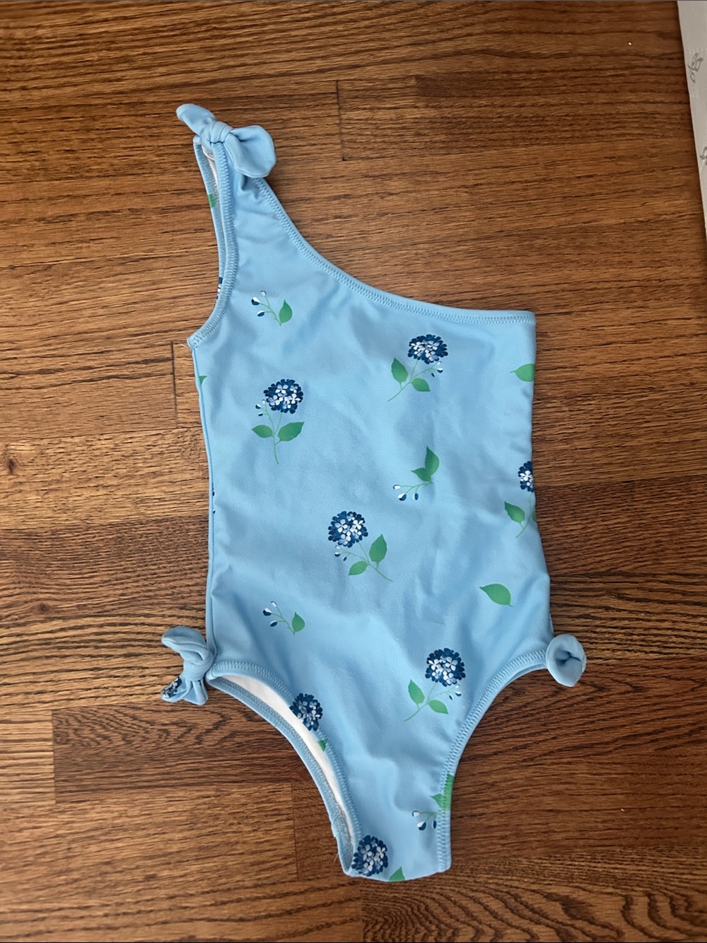 The Beaufort Bonnet Company Light Blue One-Shoulder Floral Swimsuit